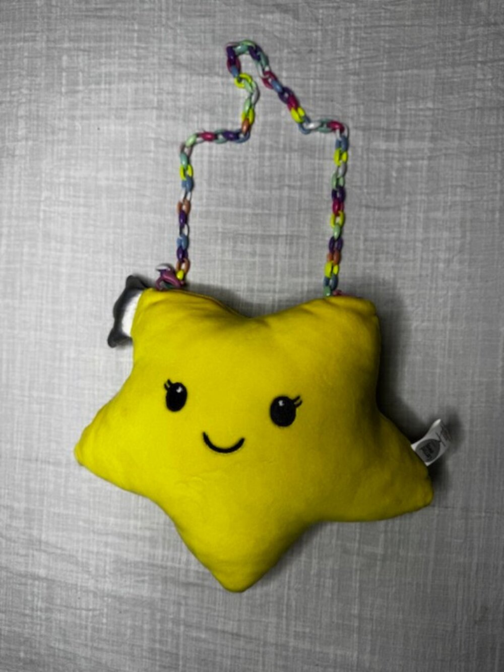 Cute Yellow Star Plush Purse with Chain Handle Girls